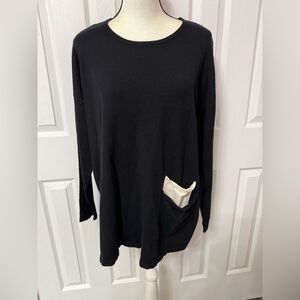 Wynne Layers Black Pull Over Long Sleeve Round Neck Sweater Size L #2060